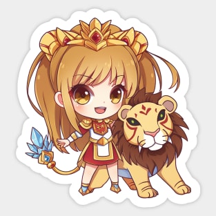 Leo the Lion Chibi Zodiac Anime Girl Sticker